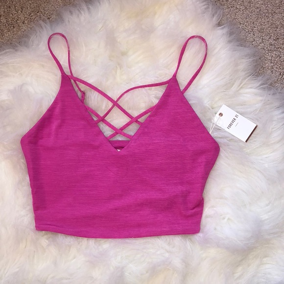 neon strappy crop top